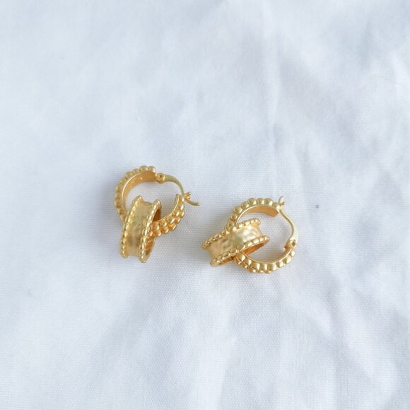 Julie Vos Marbella 24K Gold Plate Hoop Earrings - Picture 2 of 4